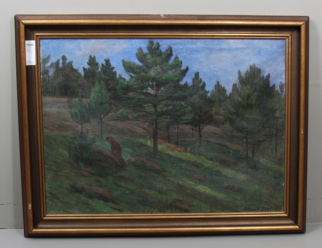 ALBERT PETRI. olja på duk, 65x90 cm, daterad 1905.