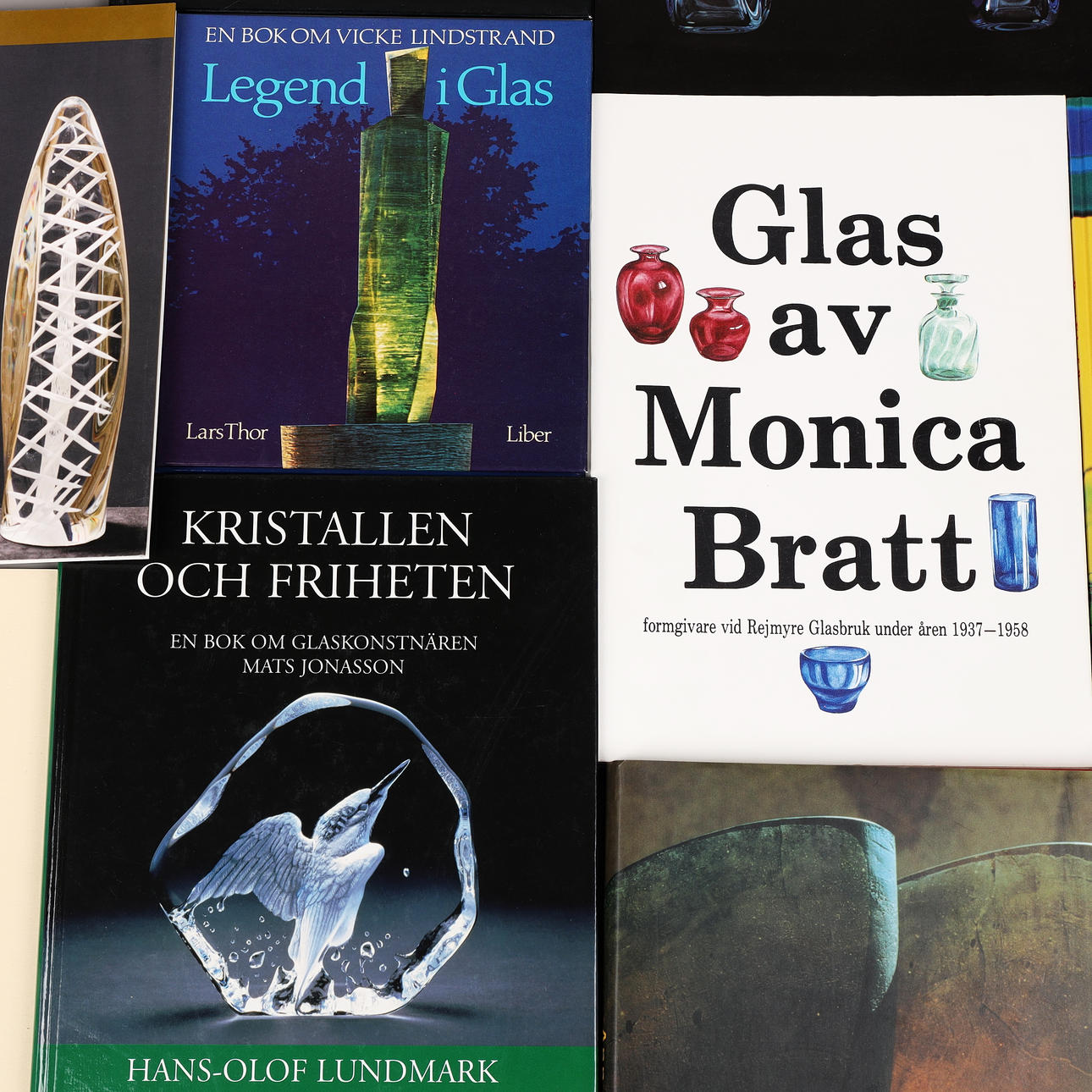 GLASKONSTNÄRER, 10 st böcker, 1900-talets andra hälft.