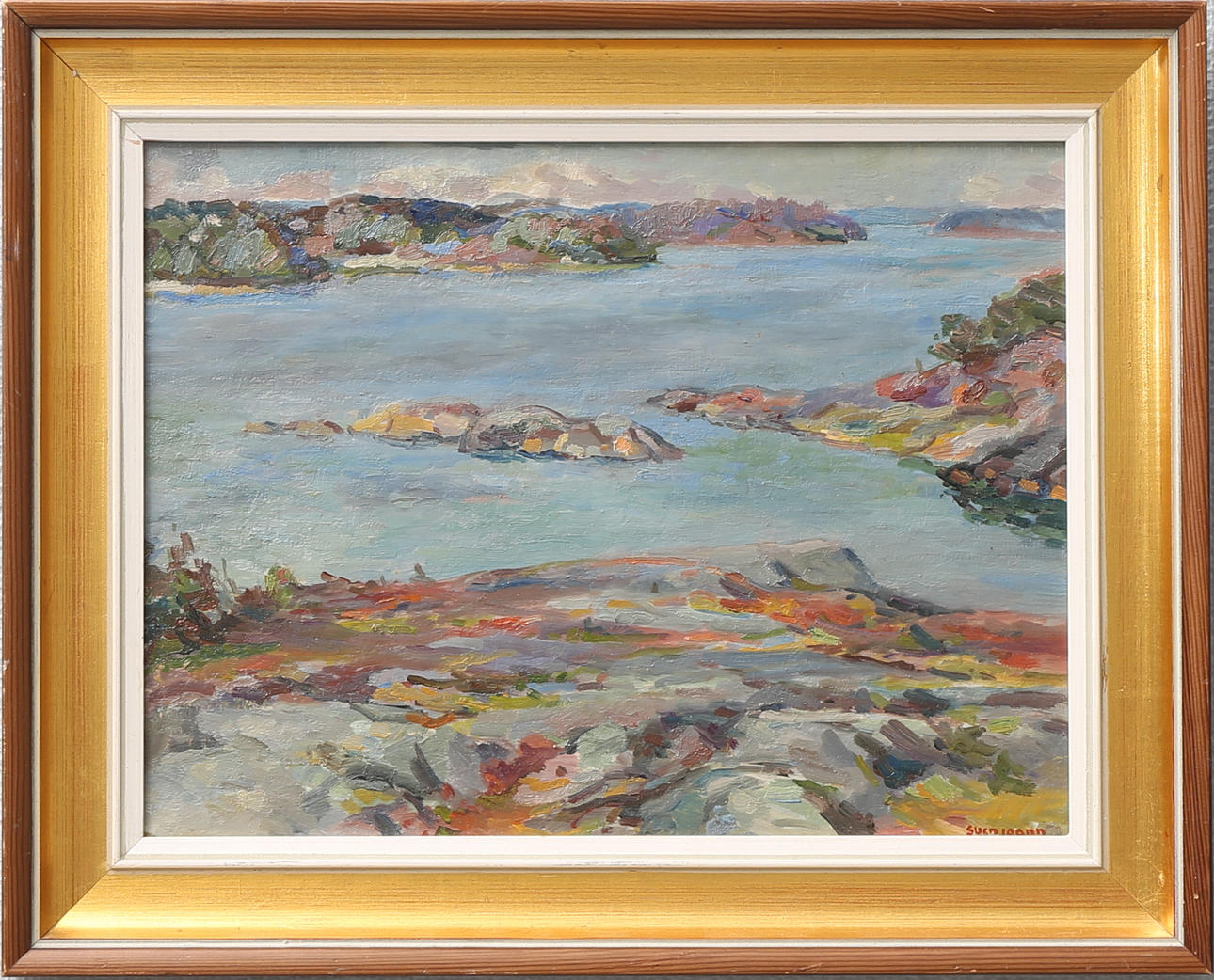 SVEN JOANN. "Mulen sommardag, Gryt". Olja på uppklistrad duk, signerad.