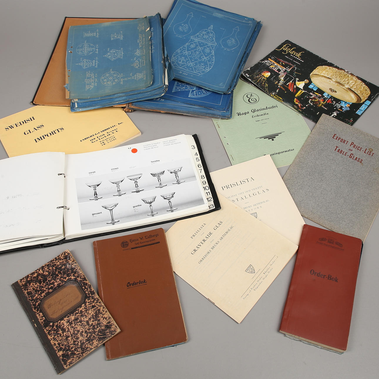 GLASKATALOGER mm, 1900-tal.