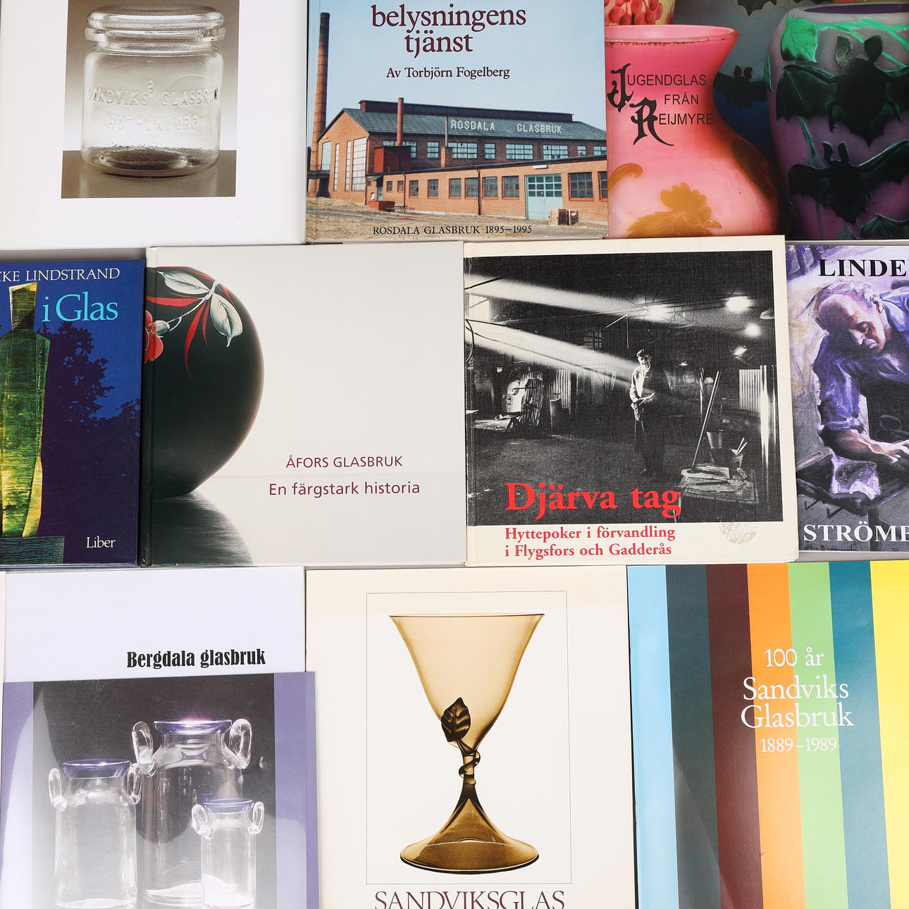 BÖCKER OM GLASBRUK, 22 st, 1900-talets andra hälft.