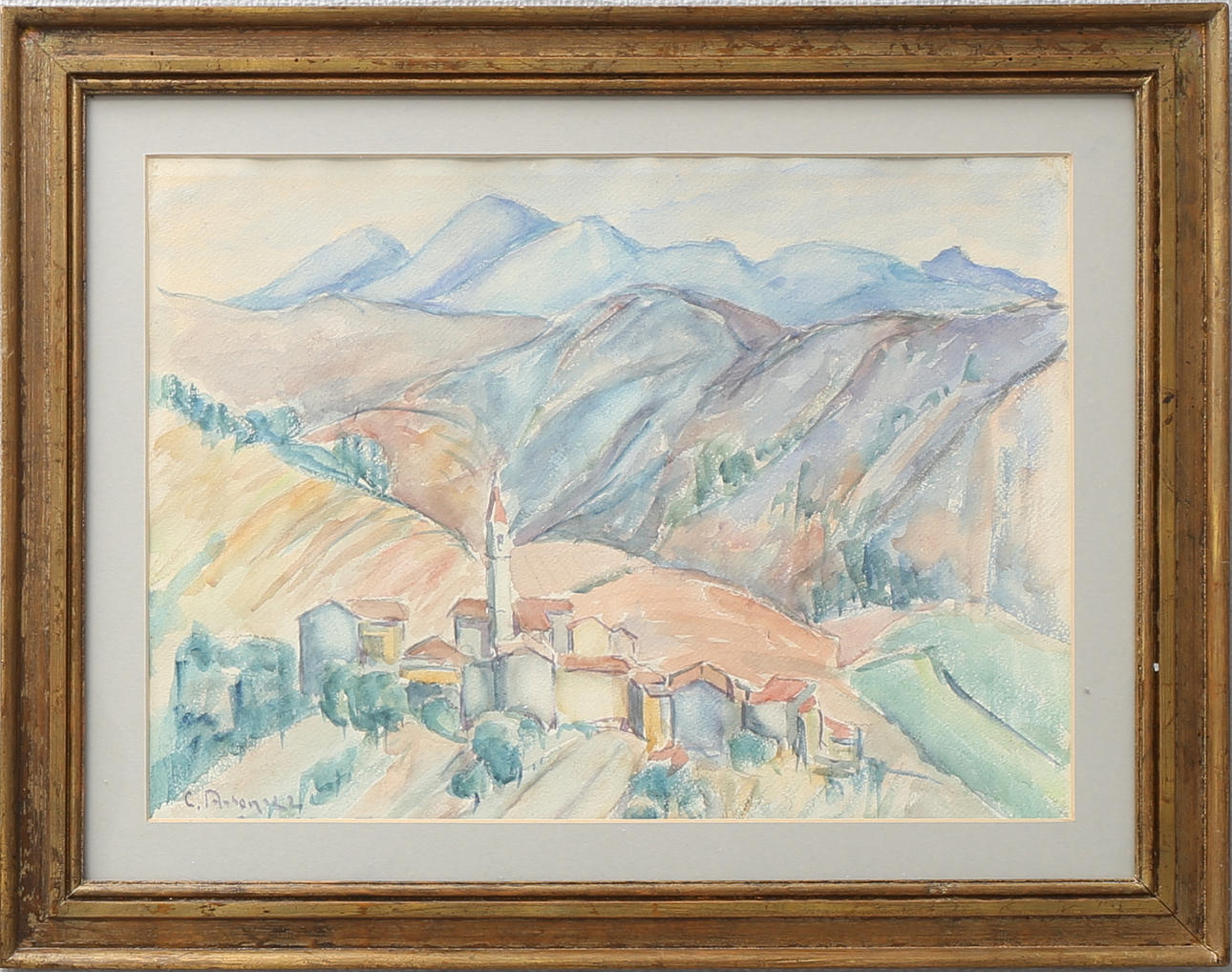 CARL ANDERSON. Motiv från södra Frankrike. Akvarell, dubbelsidig, signerade och daterade -22.
