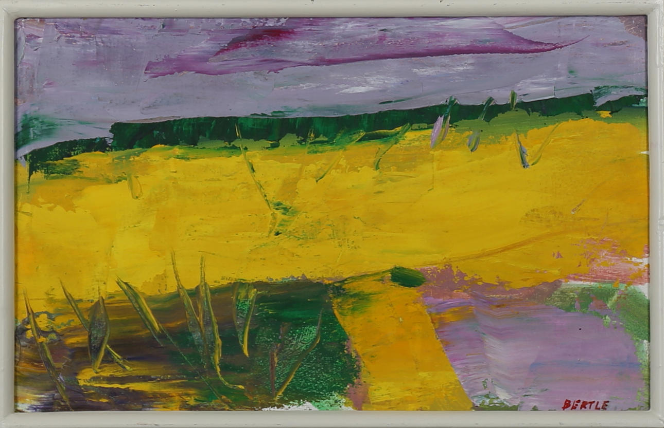 LARS BERTLE. Rapsfeld, Öl auf Platte, signiert Bertle.