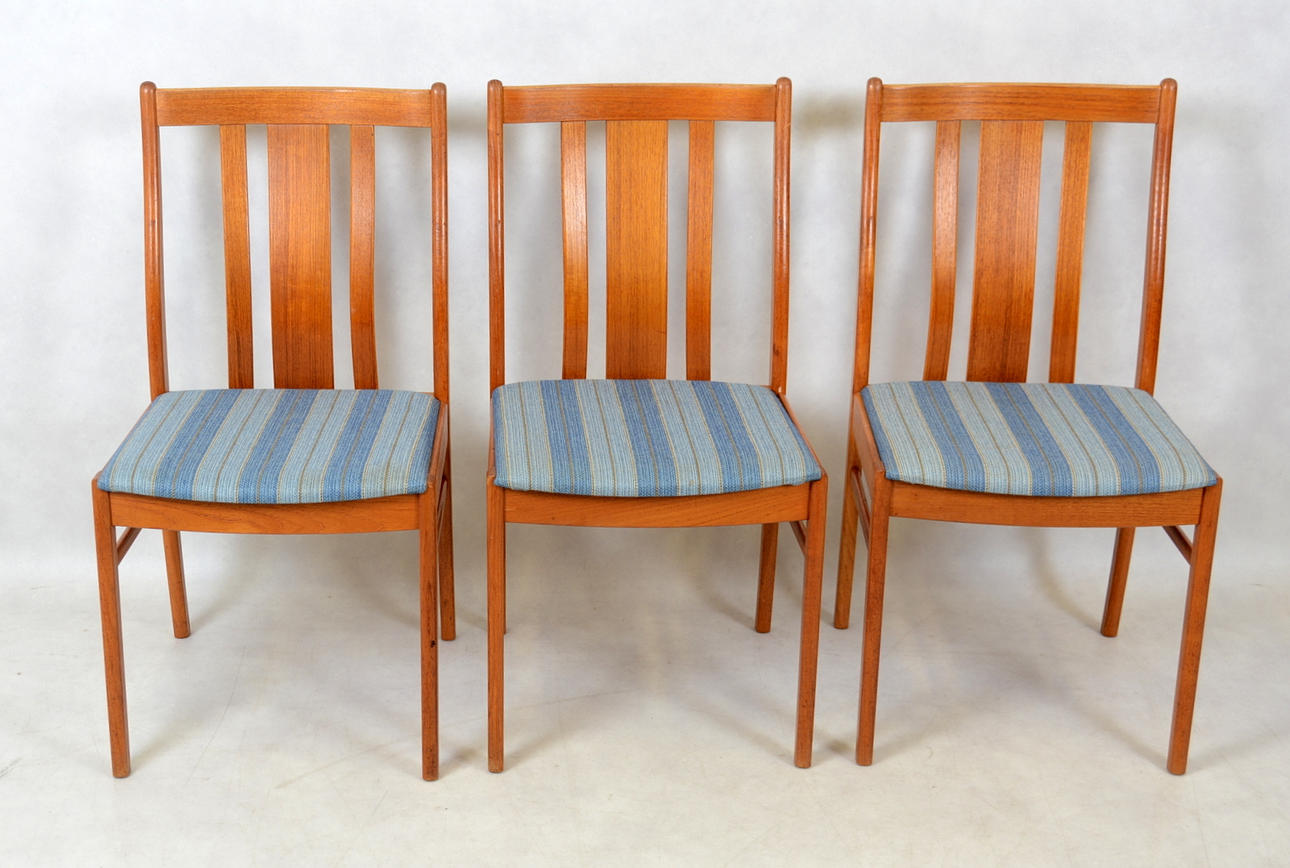 TEAK TUOLIT 3 KAPPALE, 1960/70-luku.