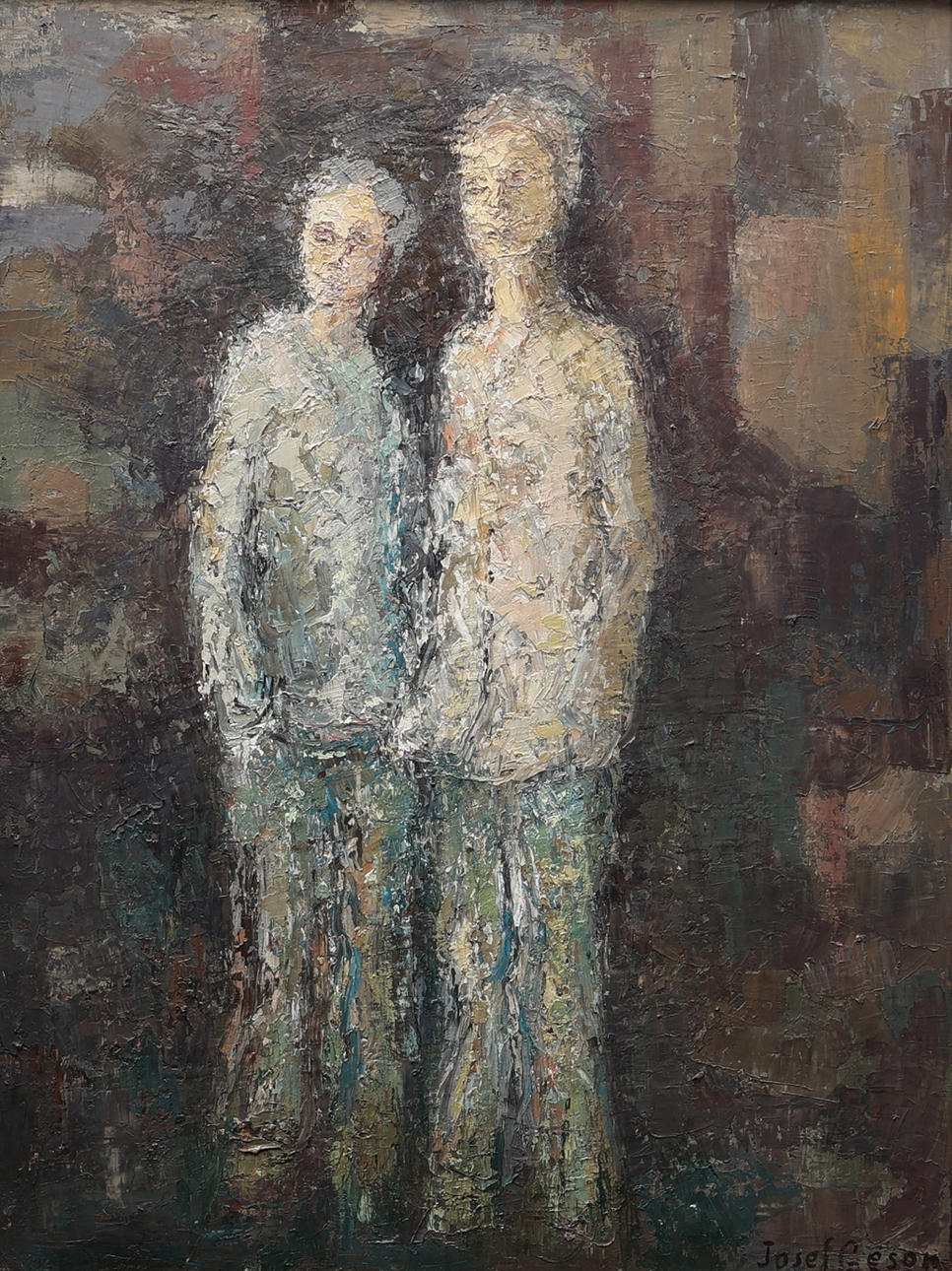 JOSEF GESON, oil on canvas, “Two figures”, signed.
