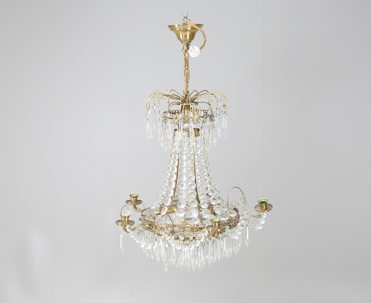 KRISTALLKRONA, empirestil, 1950-tal.