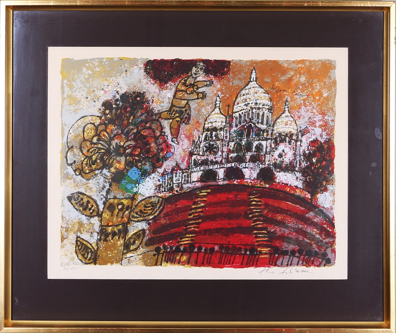 THÉO TOBIASSE. "le Sacre Coeur", färglitografi, signerad och numrerad, 34 / 175.