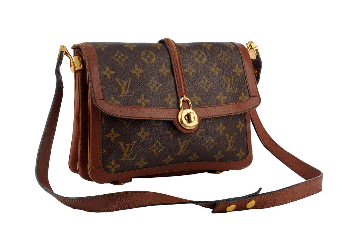 LOUIS VUITTON MALLETIER S.A. TILLSKRIVEN. damväska Vintage läder objekt.