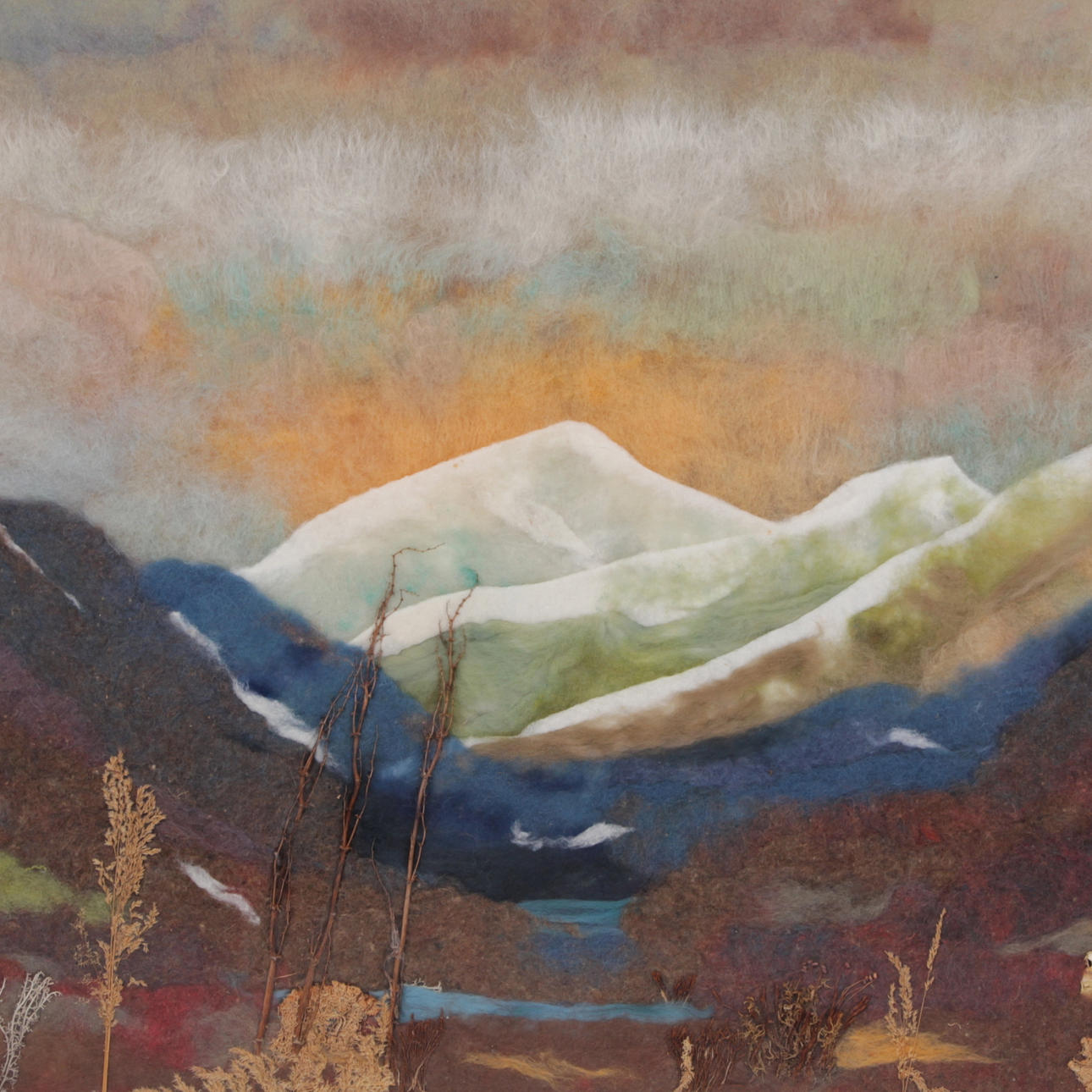 LISA JOHANSSON SANDBERG. Ullmosaik, Fjällandskap, signerad LJ.