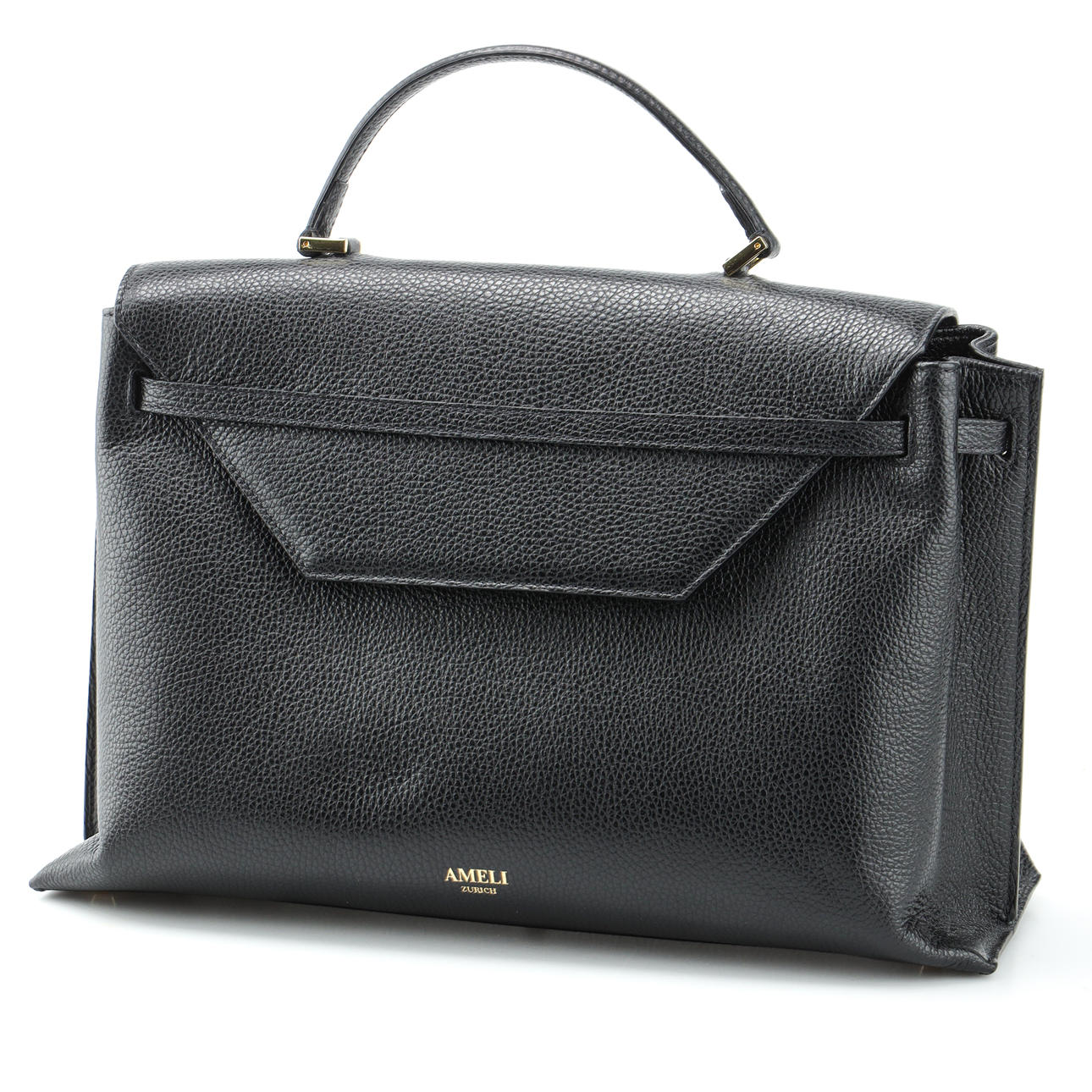 AMELI ZÜRICH, black leather bag/backpack.