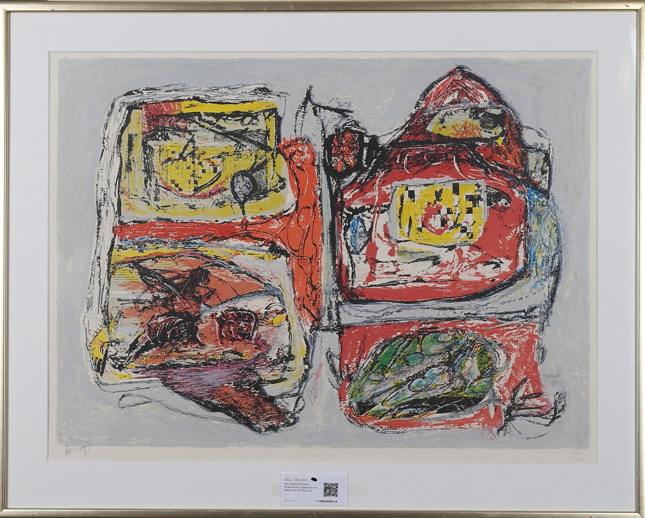 JACQUES DOUCET. "Visages du Sepik", färglitografi, signerad och numrerad 23/350.