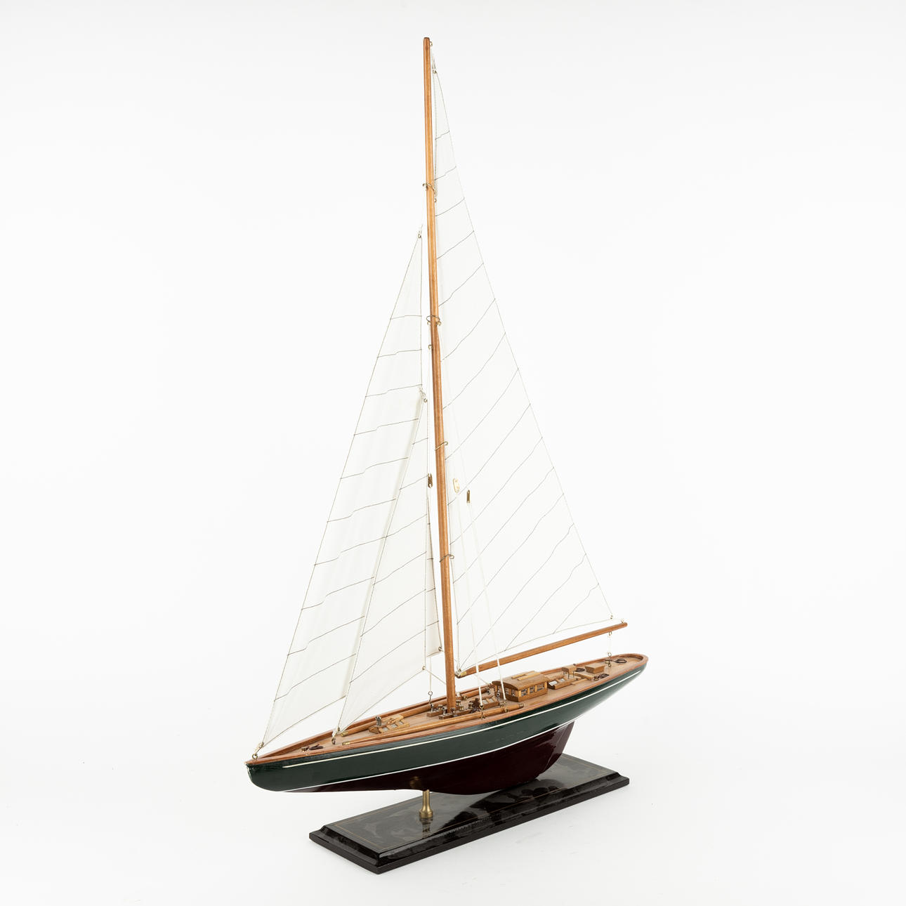 SAILBOAT MODEL, partly painted wood, 1900/2000s.