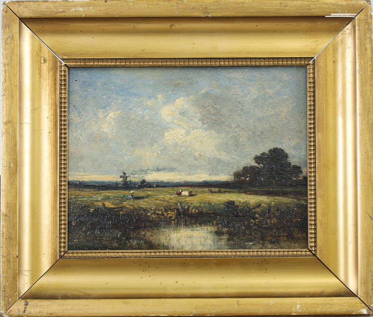 VICTOR LEÓN DUPRÉ (1816 -1879). attributed, oil on panel, marked with verso note and indistinctly signed.