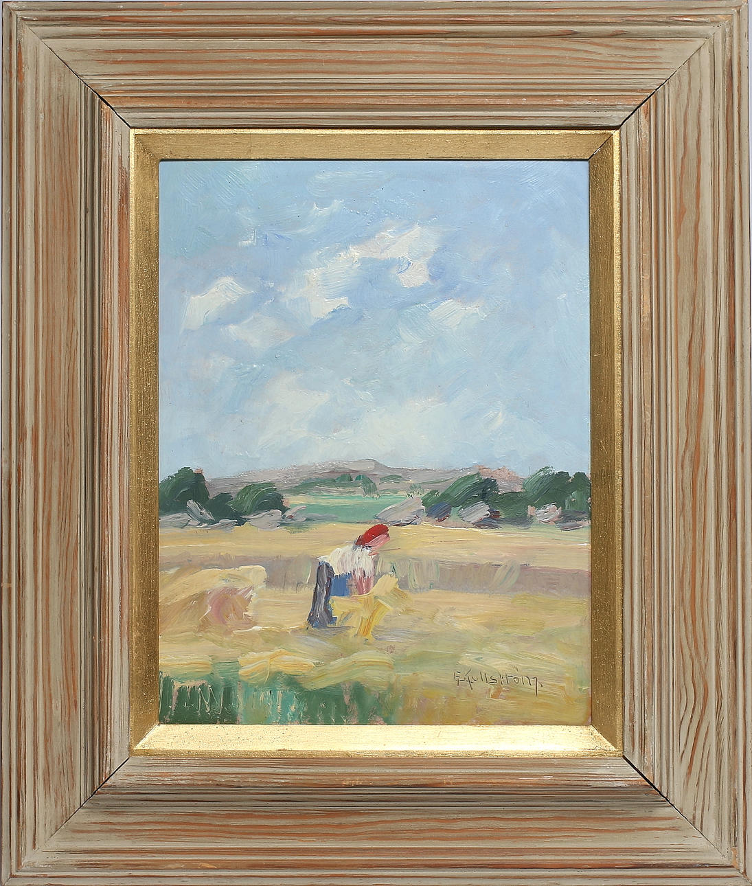 ERIK KULLSTRÖM. Olja på pannå, signerad.