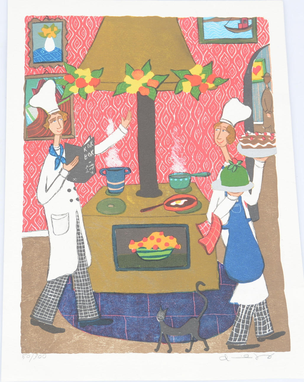 MARIKA LANG. Färglitografi.