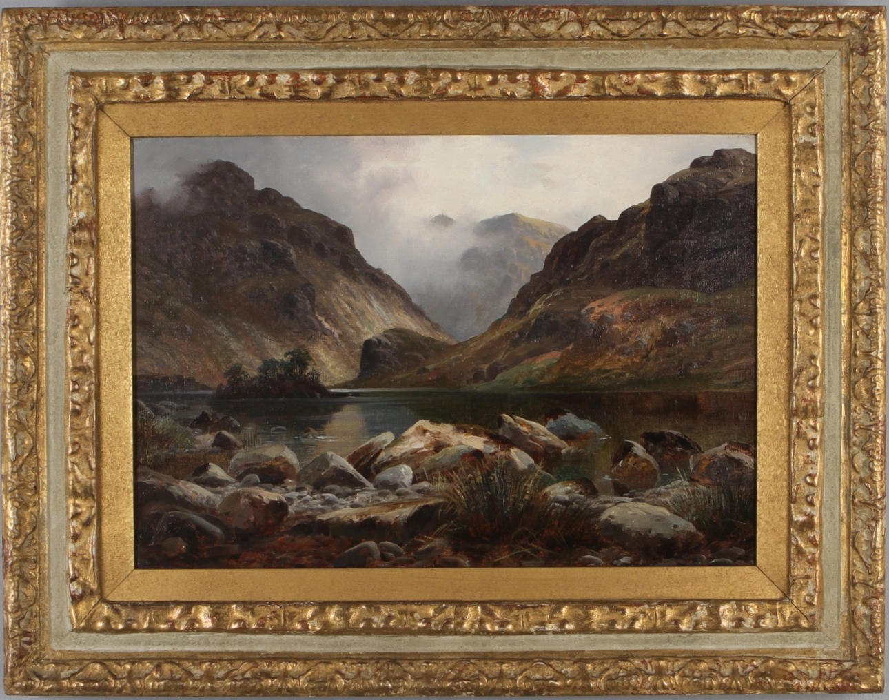 H.R. HALL. Seathwaite Tarn, olja på duk, signerad.