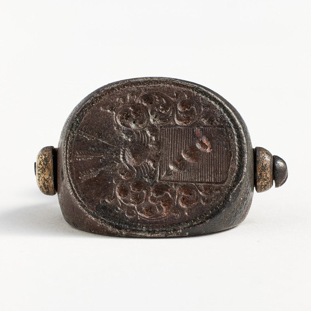 SIGILL FÖR ADLIGA ÄTTEN HIERTA, 1700-tal, gjutet och graverat stål ...