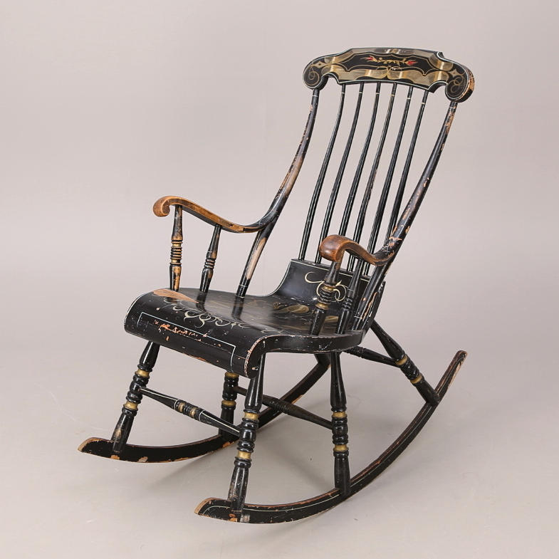 GUNGSTOL, bemålad, 1800-tal.