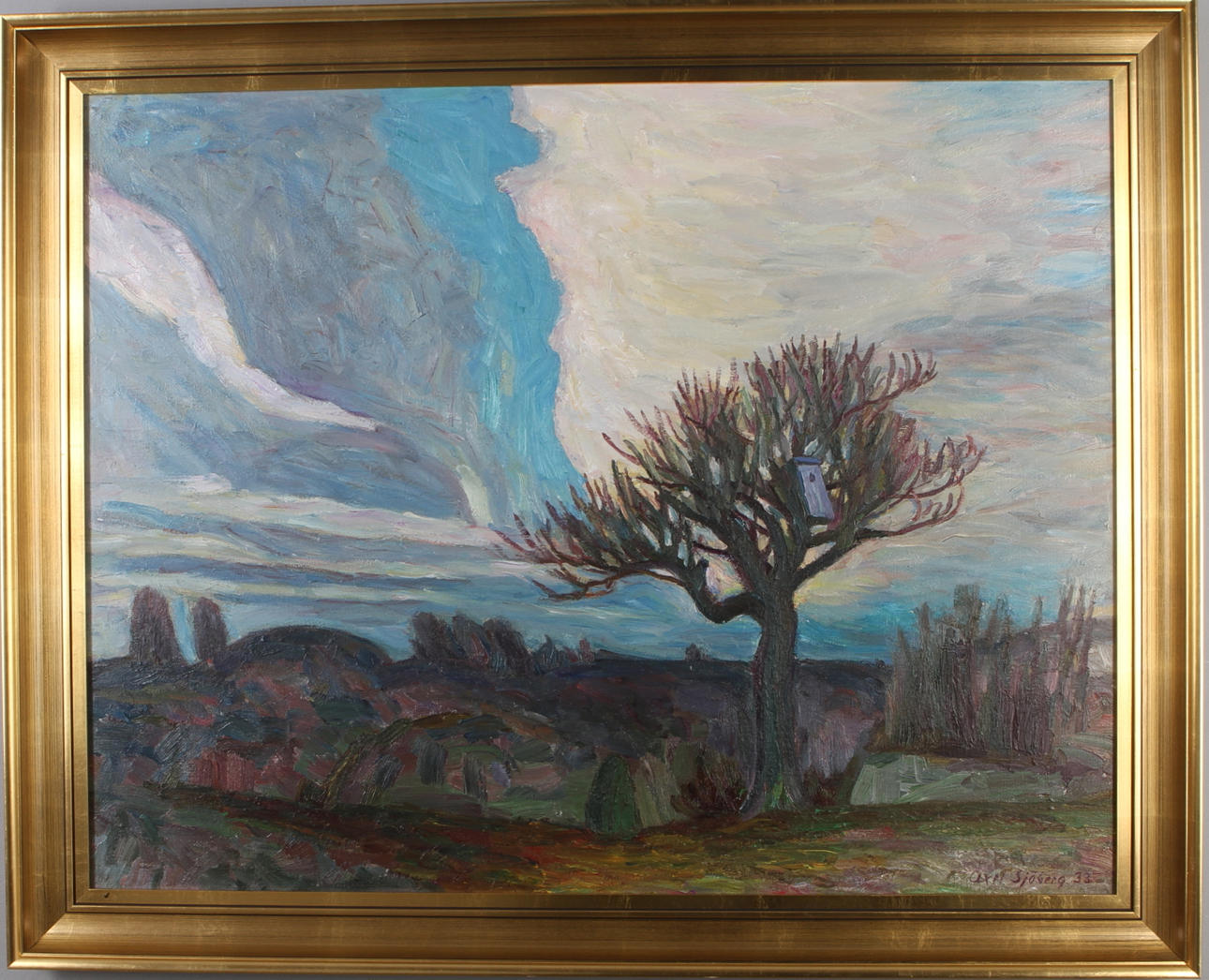 AXEL SJÖBERG. Landskapsmotiv, olja på duk, signerad och daterad -33.