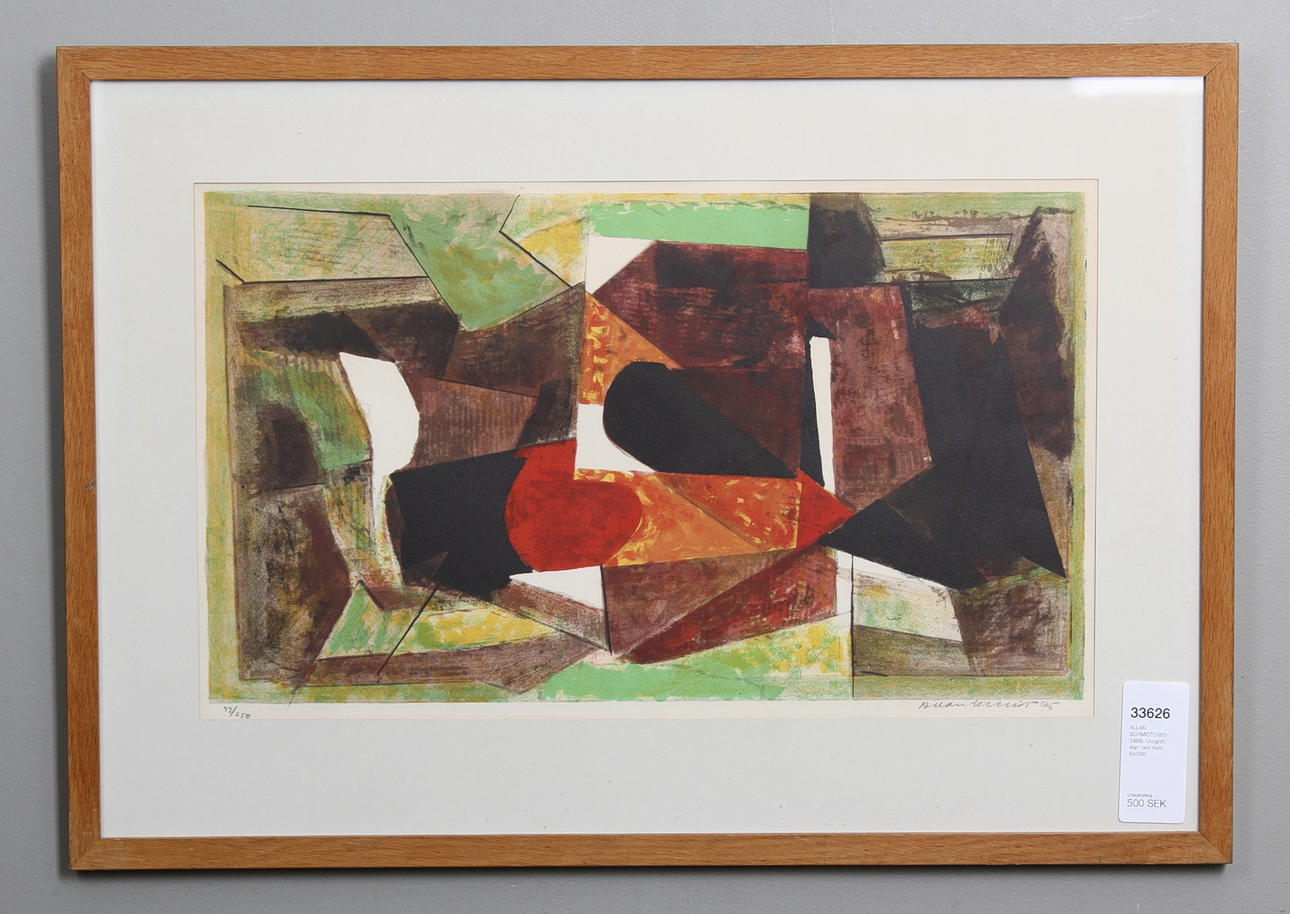 ALLAN SCHMIDT(1923-1989). Litografi, sign. och num. 93/250.