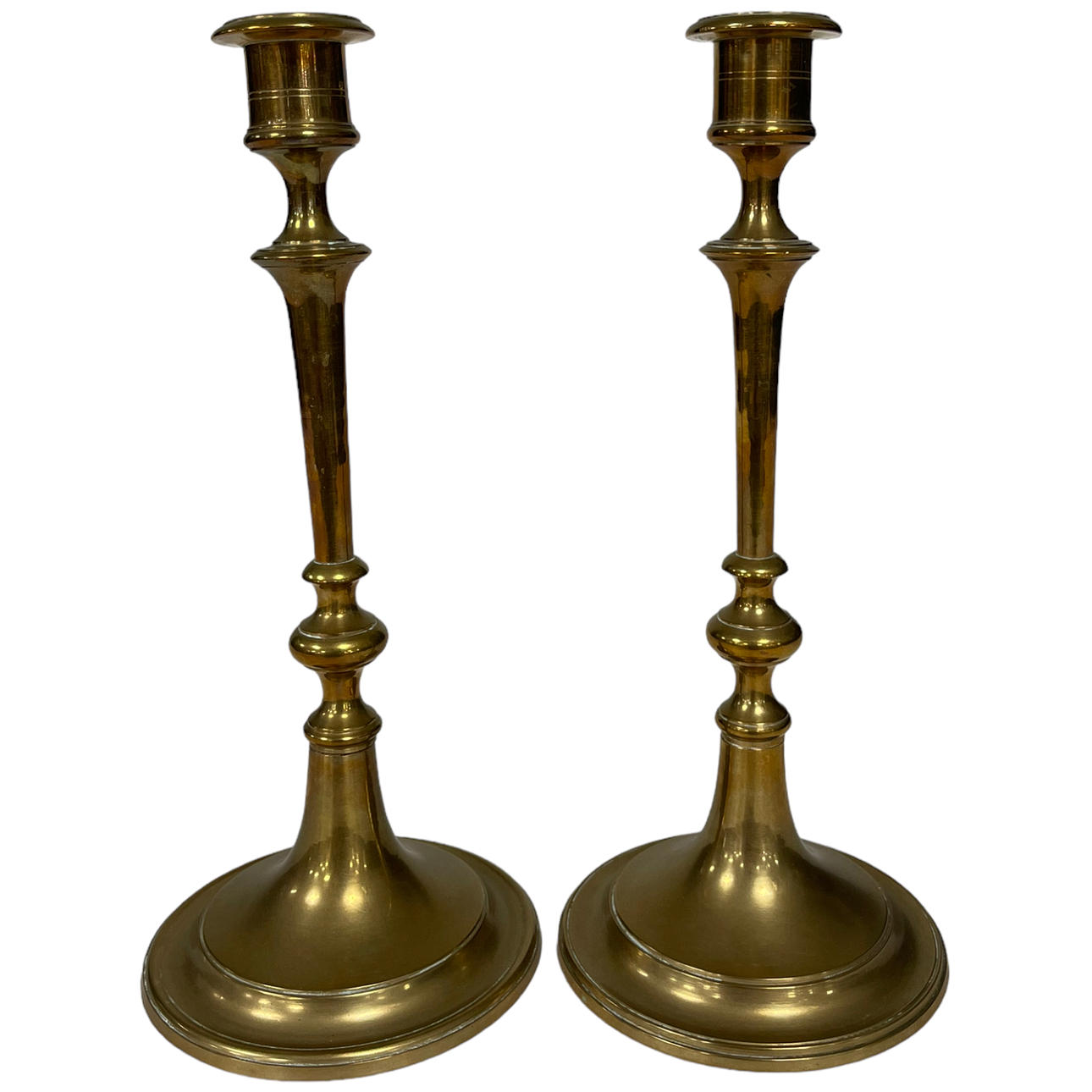 CANDLE STICKS, 1 pair, brass, 1900s.