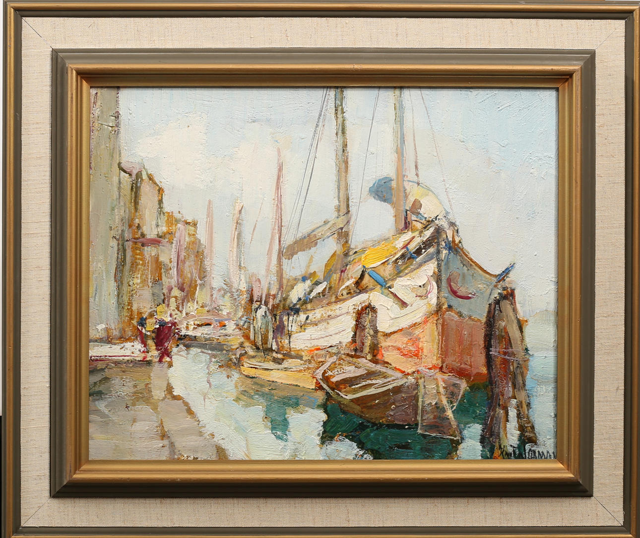 KNUT  NORMAN. Oil on panel, Venice, signed.