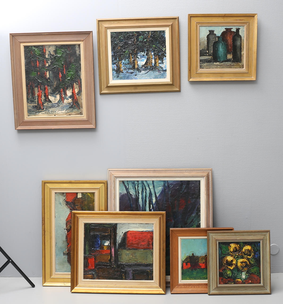 ADELBERT JOHAN WINTER VENÖ. Oljemålningar, 8 st, signerade.