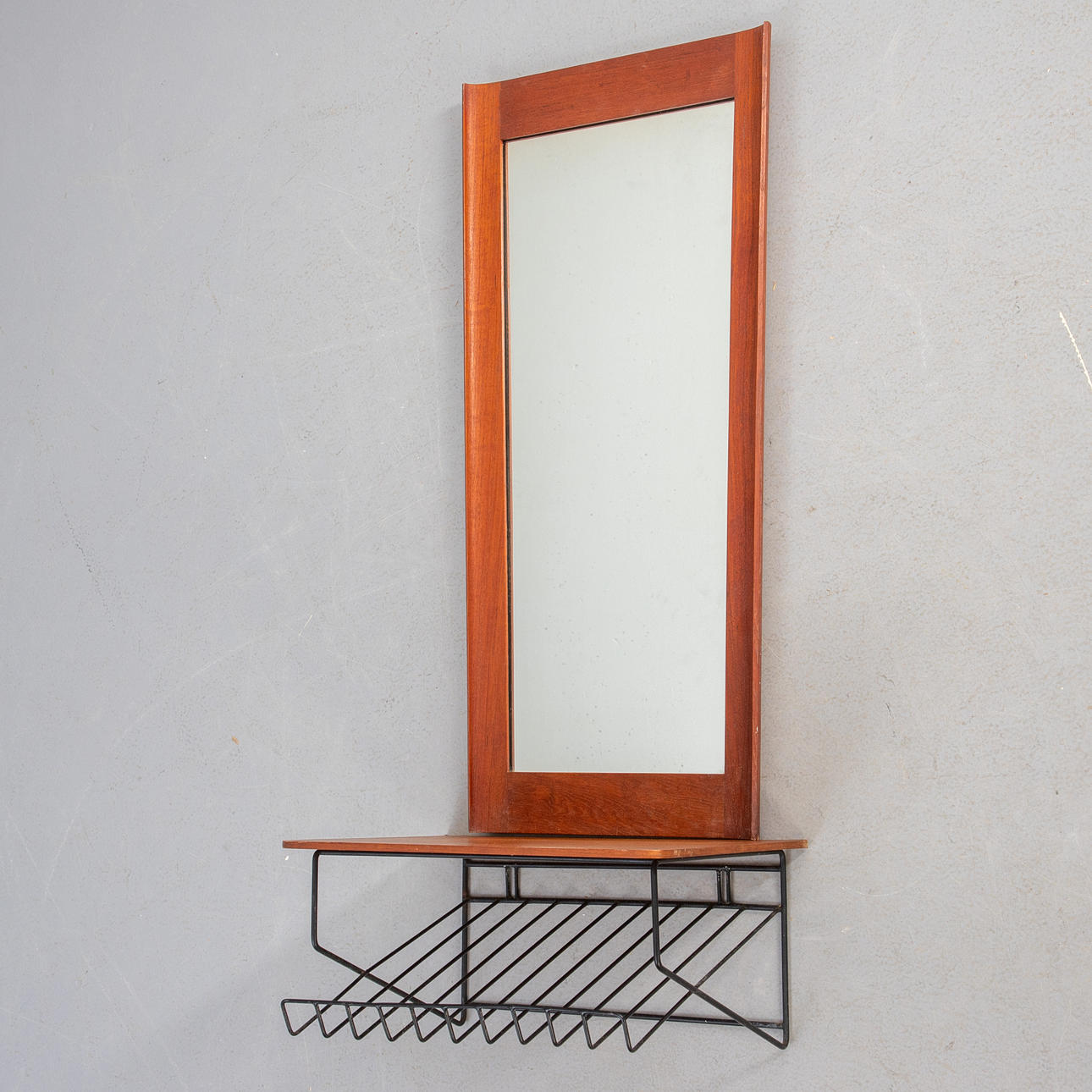 Teak Garderobe + Spiegel (2).