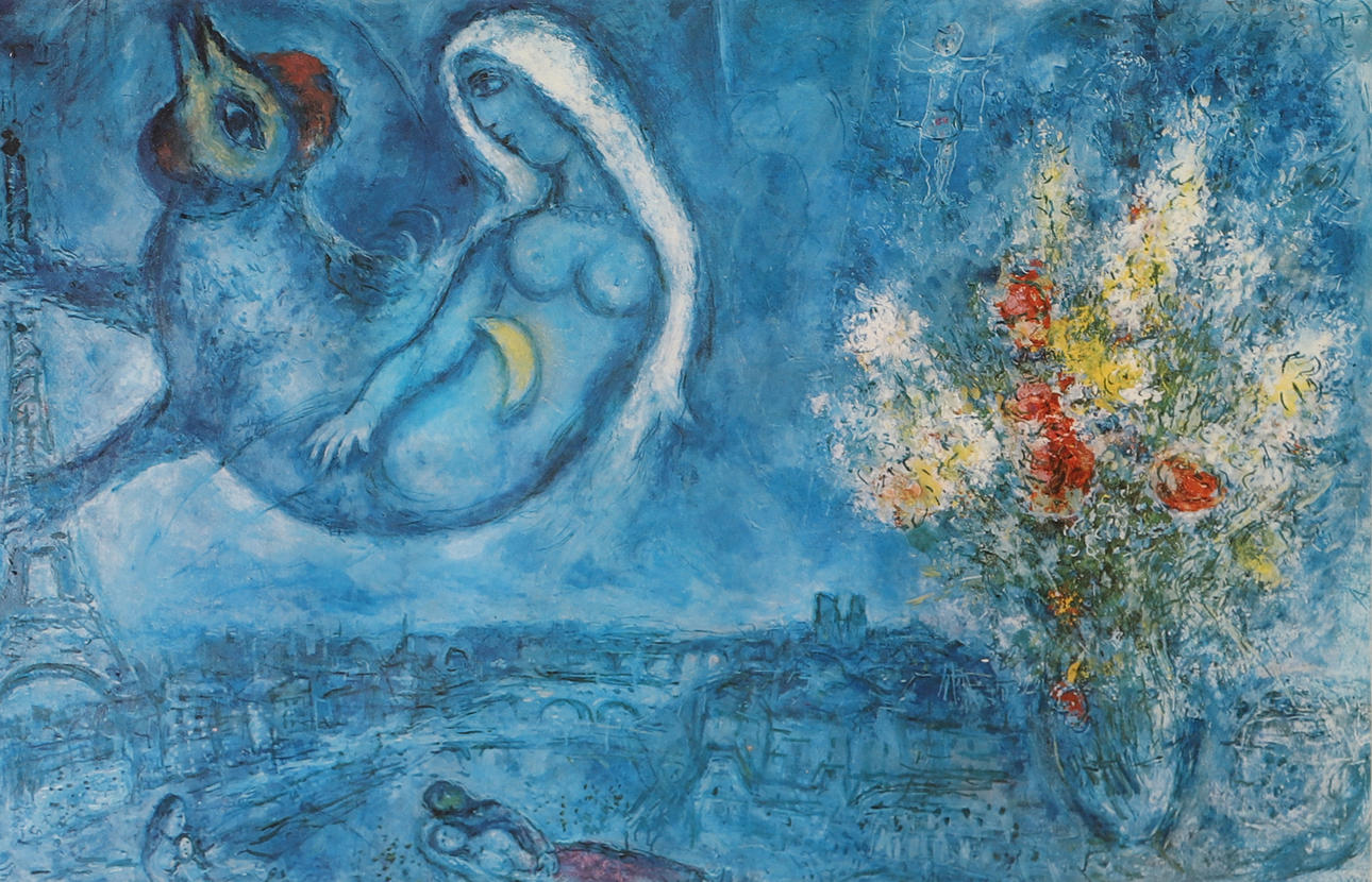 MARC CHAGALL. EFTER. „La femme Oiseau“, tryk.