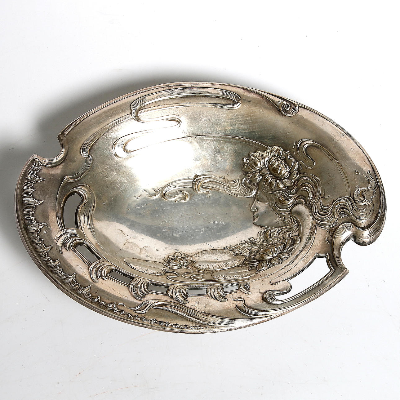 SKÅL på FOT, nysilver, Jugend, sannolikt Württembergische Metallwarenfabrik WMF, Tyskland. Kring sekelskiftet 18/1900.