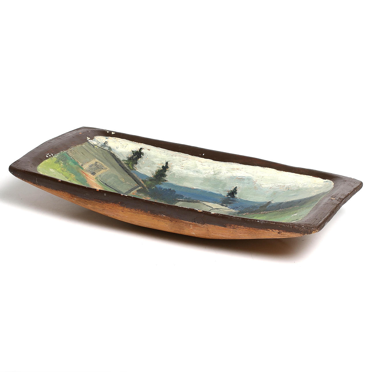 TRÅG, trä, allmoge, ägarmärkt samt daterad 1866.