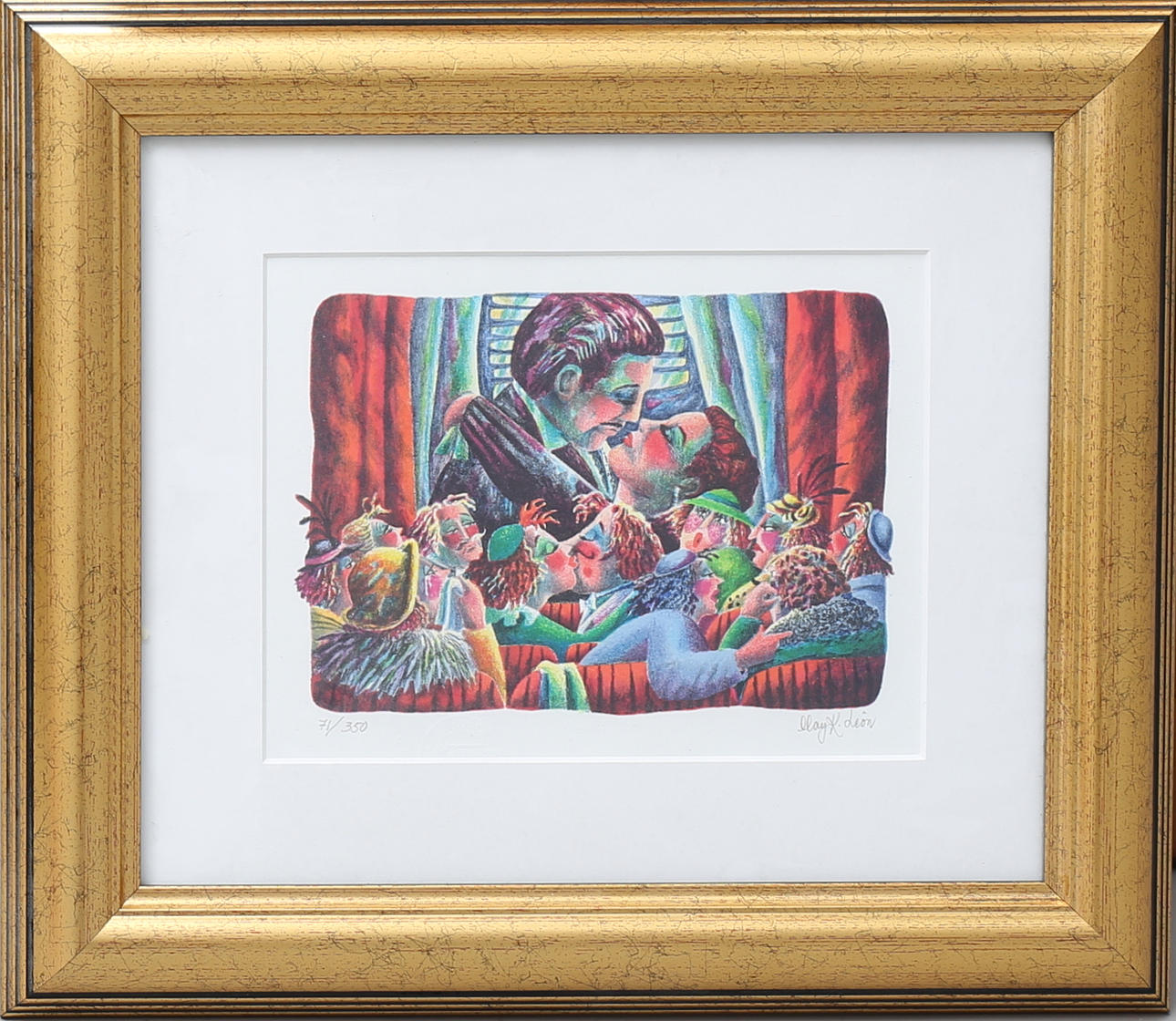 MAY K. LEÓN. "Borta med vinden". Färglitografi, signerad och numrerad 71/350.