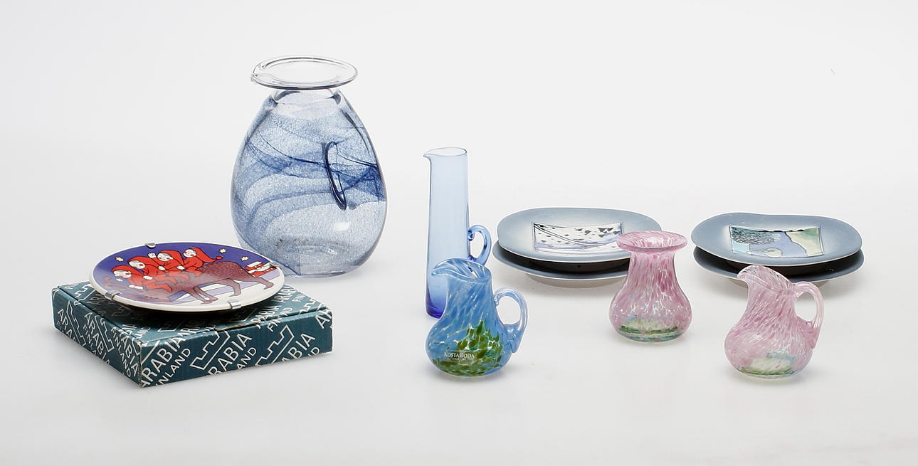 GLAS och KERAMIK, 10 delar, bland annat Arabia och Kosta Boda.