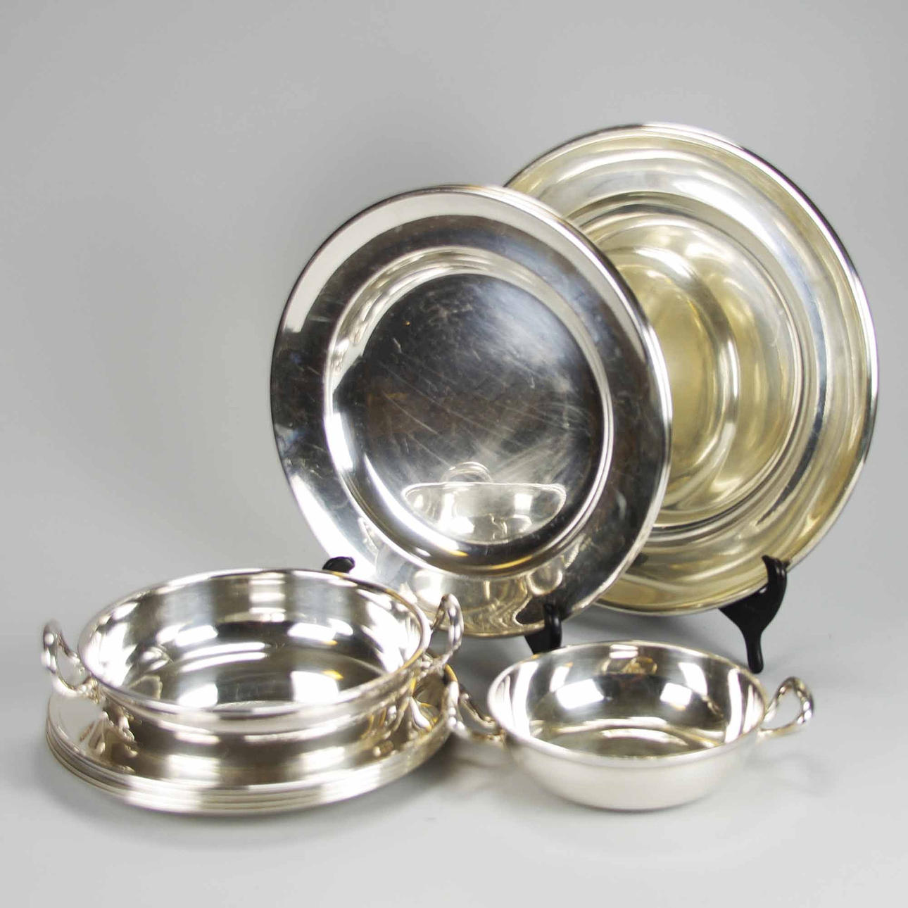 FAT OCH KAROTTER, 9 delar, nysilver.