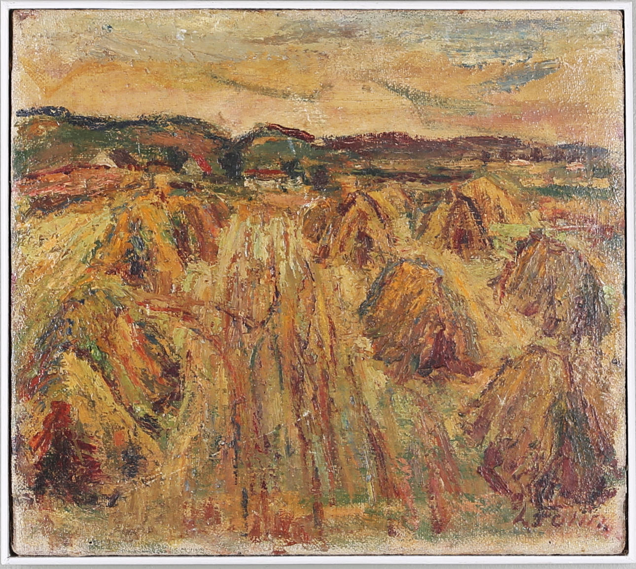 LENNART FOLIN. Komposition, olja på duk, signerad.