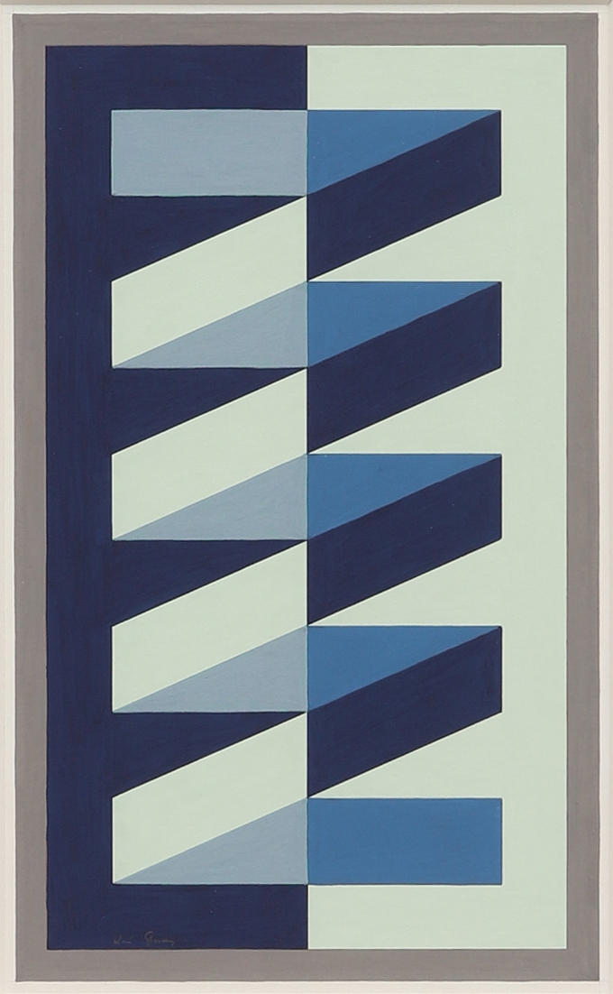 KAI GLANS. COMPOSITION, tempera. Signed.