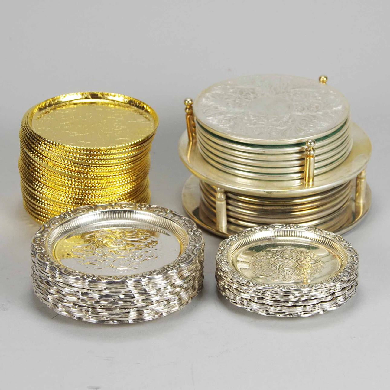 COASTERS, 72 stycken bl.a. nysilver.