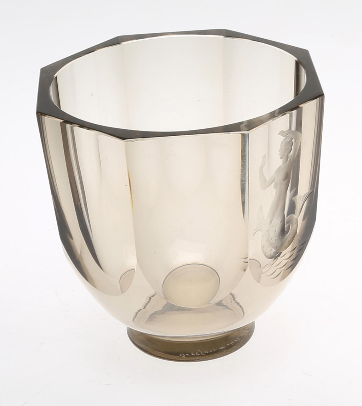 KONSTGLAS, skål, Nils Landberg, Orrefors, 1930/40-tal.