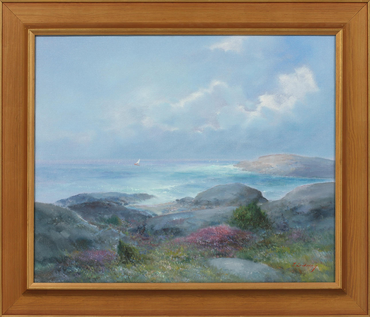 TAGE ERIKSSON. Kustbild från Nordkoster Bohuslän, olja på duk, signerad.