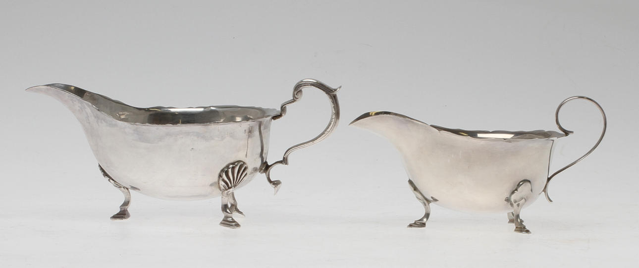 SÅSSNIPOR, 2 st, varav ett England, silver, ASKFAT, GAB, silver, 1900-tal.