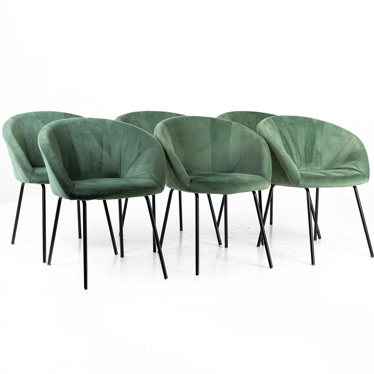 STOLAR, 6st, klädda i sammet, samtida tillverkning.