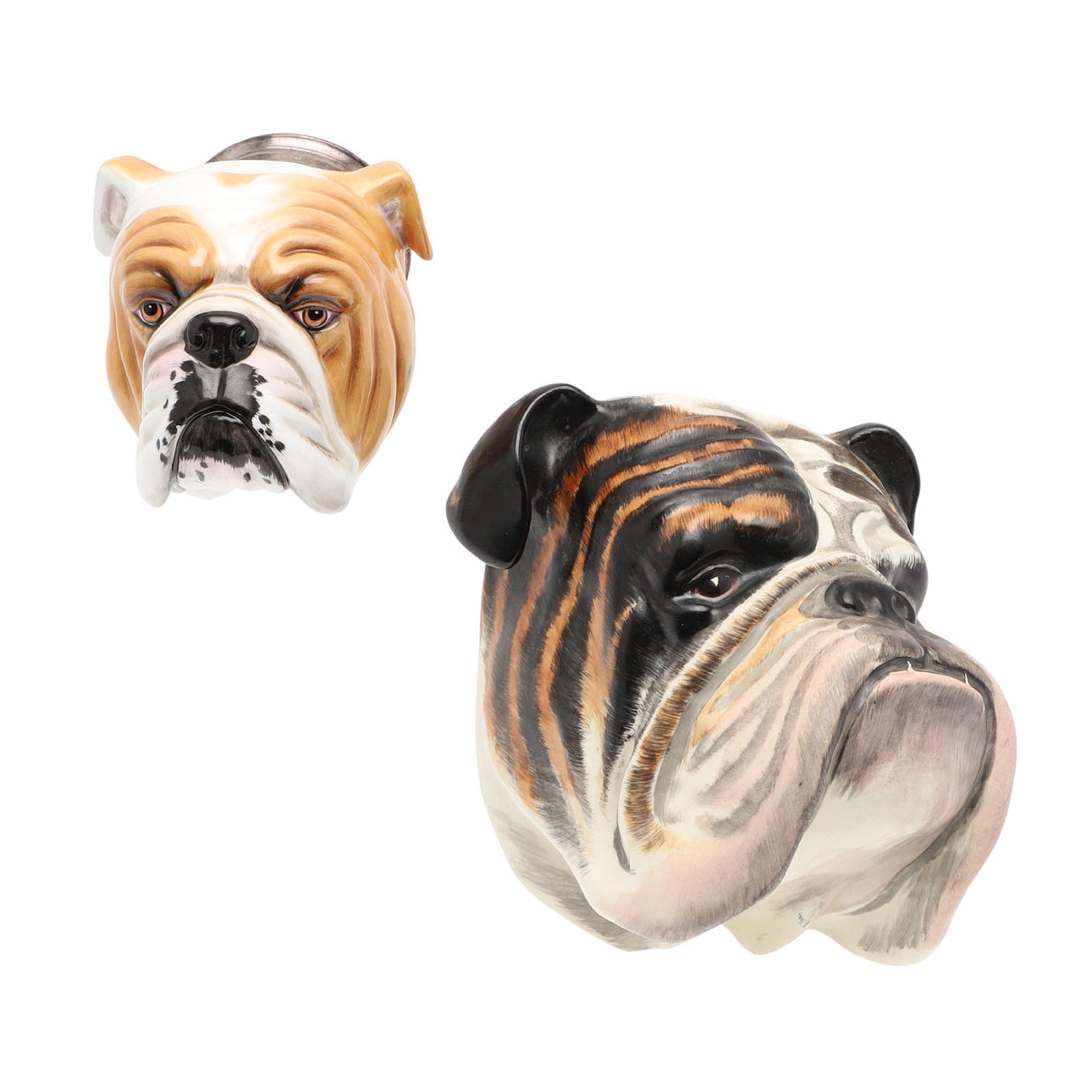 A CROWN DEVON CERAMIC BULLDOG WALL POCKET.