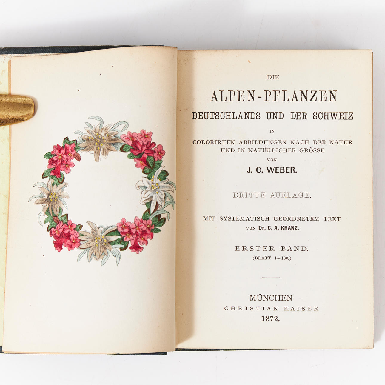 WEBER: DIE ALPEN-PFLANZEN... 1872. 4 VOLÚMENES.