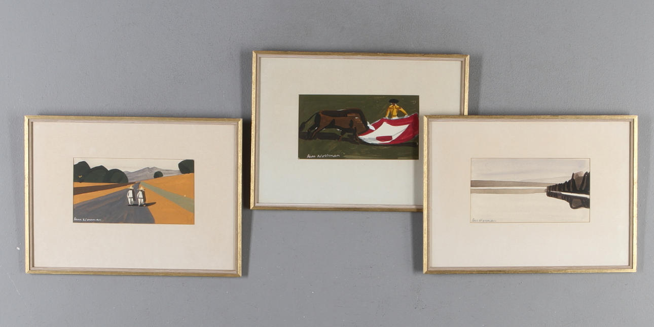 LARS NORRMAN. 3 st, blandtekniker, signerade.