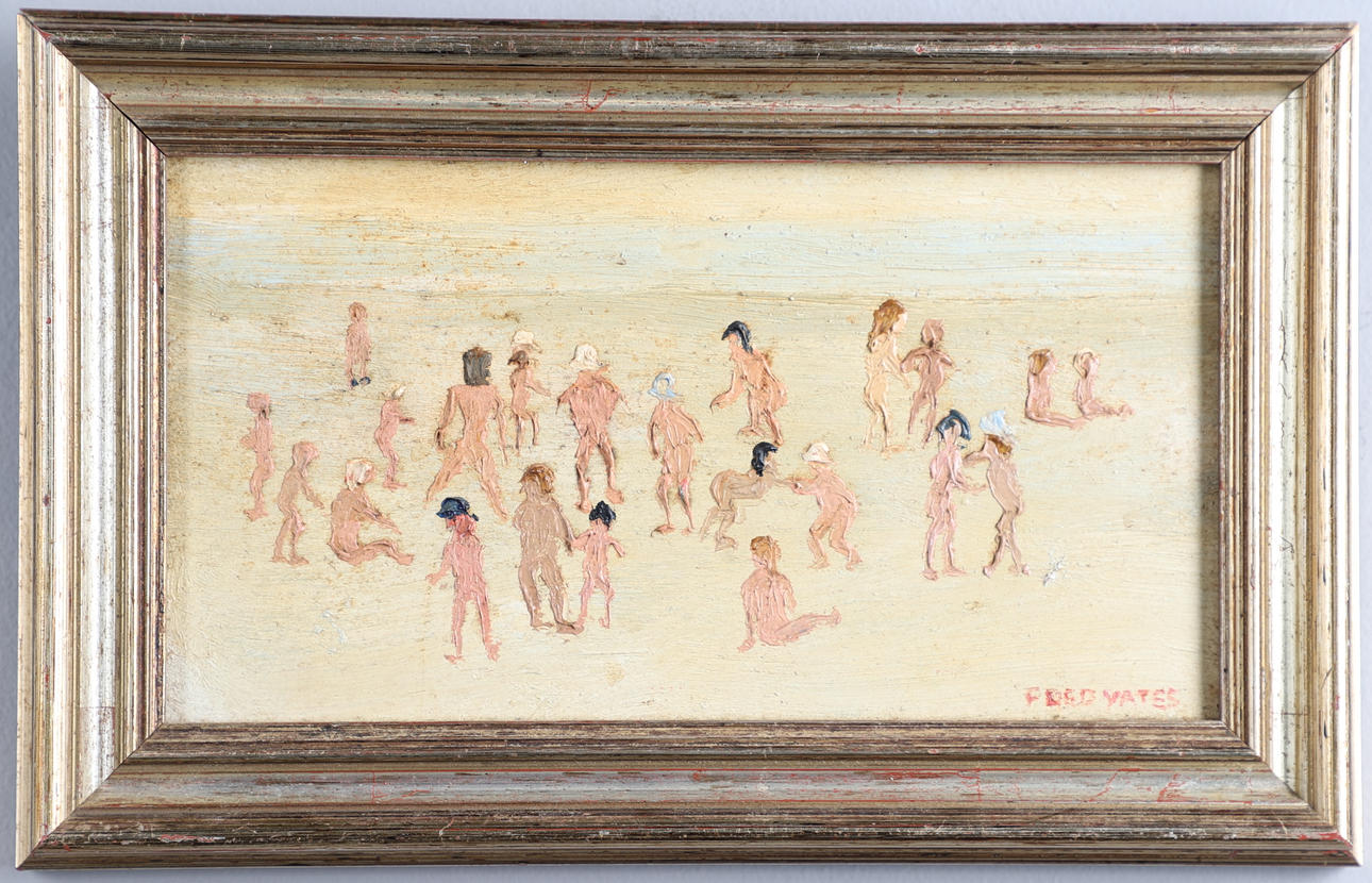FRED YATES (1922-2008). A NUDIST BEACH.