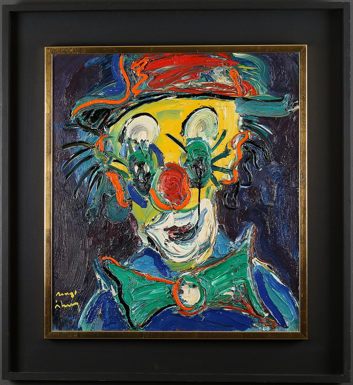 BENGT ÅBERG. Clown, olja på duk, signerad.