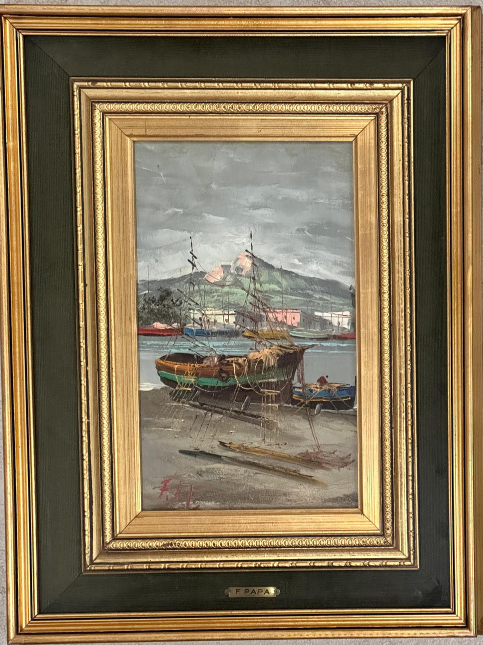 FRANCESCO PAPA. Öl auf Holz, glasiert.