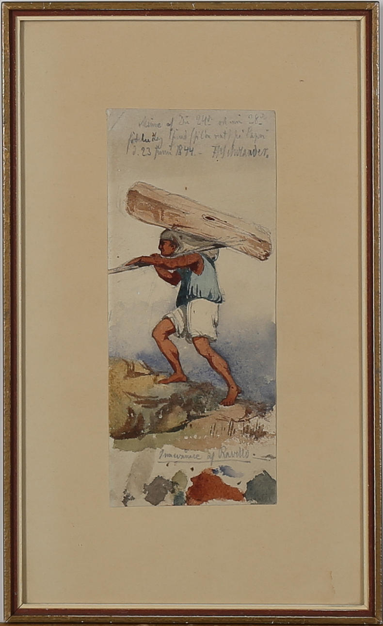 FREDRIK VILHELM SCHOLANDER (1816-1881). Invånare af Ravelllo, akvarell, signerad och daterad 23 juni 1844.