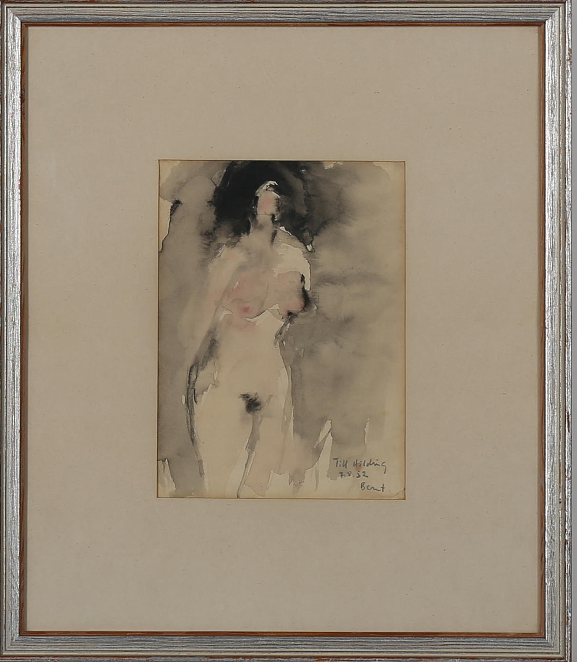 BERNT RINGQVIST (1917-1966). Modell, akvarell, signerad Bernt.