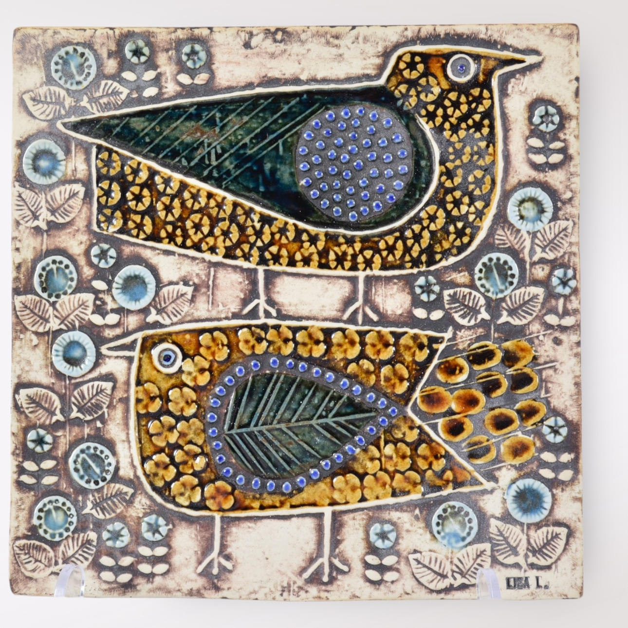 Relieve mural, gres, Lisa Larson, Gustavsberg.